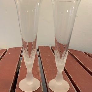 Sasaki Wings Flute Champagne Toasting Glasses